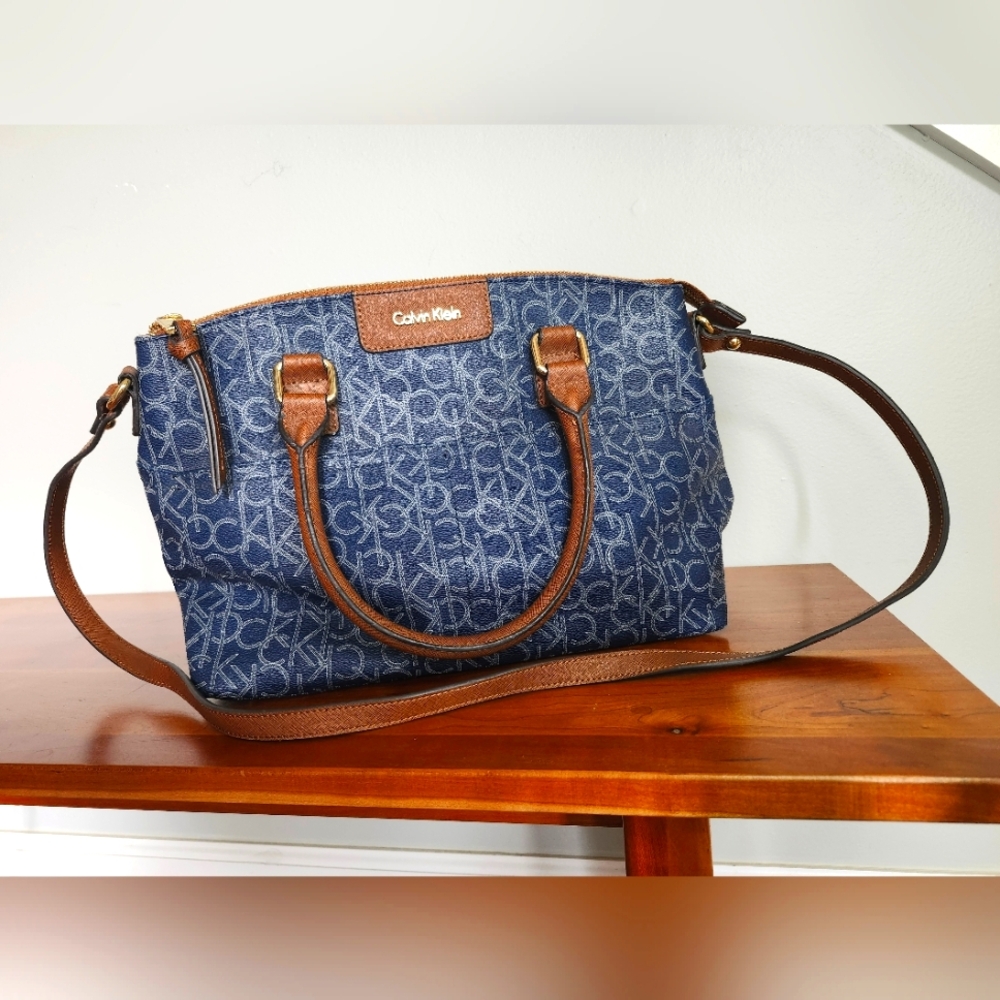 Calvin Klein Blue and Brown Women's Bag